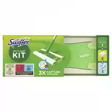 Swiffer Mopa + 8 Recambios Secos + 3 Húmedos, Kit, Ideal para Suelos de Madera, Cerámica y Vinilo