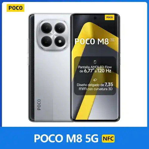 Teléfono móvil POCO M8 5G 8GB+512GB con Snapdragon 6 Gen 3 y pantalla AMOLED 120 Hz