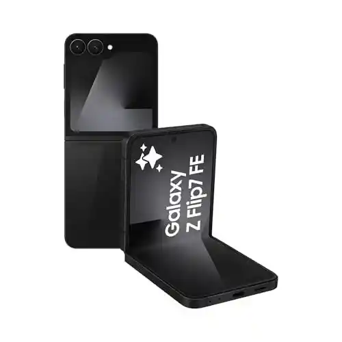 Teléfono Samsung Galaxy Z Flip7 FE 128GB Negro con IA y diseño plegable