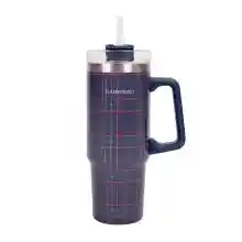 Termo vaso térmico Flamingueo 0.9L de acero inoxidable con pajita