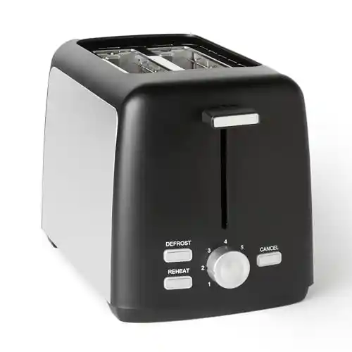 Tostadora Amazon Basics de 2 rebanadas y 800W