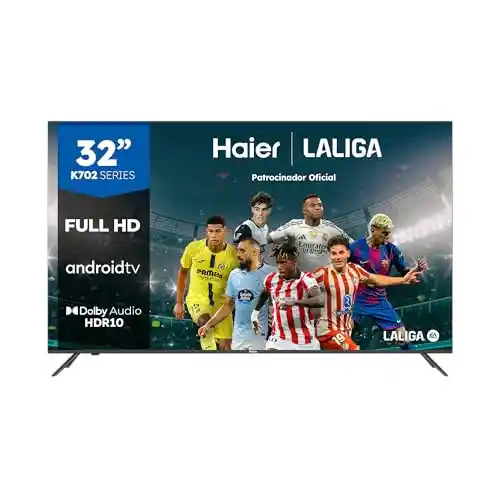TV LED 32" FHD Haier H32K702FG HDR, Dolby Audio, Android 11, sin marcos