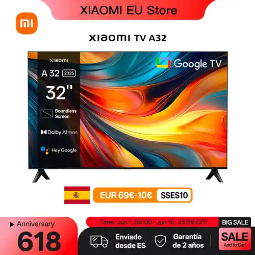 TV LED Xiaomi TV A 32" HD Google TV