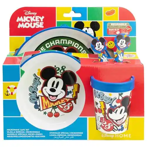 Vajilla infantil antideslizante Mickey