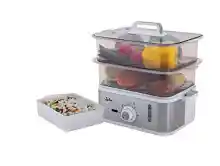 Vaporera Eléctrica Jata CV623 con 2 cestas (6.8L), temporizador y recipiente para arroz