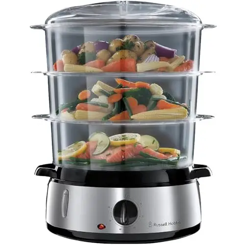 Vaporera Russell Hobbs de 3 pisos + arrocera