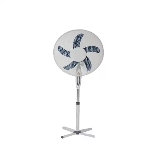 Ventilador de pie 60 W, 3 velocidades, cabezal inclinable, altura regulable hasta 130 cm