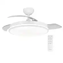 Ventilador de techo con luz CCT y 3 aspas retráctiles (50cm)