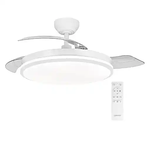 Ventilador de techo con luz CCT y 3 aspas retráctiles (50cm)