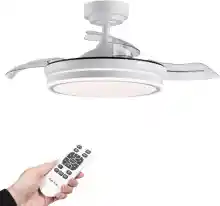 Ventilador de techo con luz LED 36W Blanco en 3 Temperaturas de Luz con Mando a Distancia