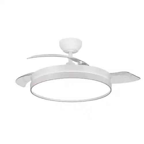 Ventilador de techo con Luz LED regulable, motor DC silencioso, 3 aspas retráctiles, mando a distancia