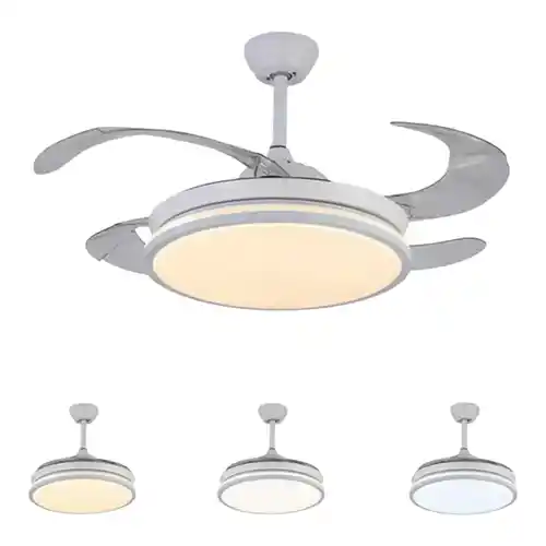 Ventilador techo con aspas retráctiles + luz LED