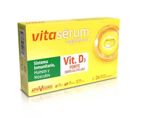 Vitasérum by Apisérum Vitamina D3 (2800 UI) - Contribuye al funcionamiento normal del sistema inmunitario, huesos y músculos,apto para veganos