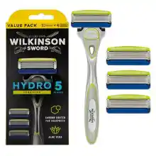 Wilkinson Sword Hydro 5 Skin Protection Sensitive - Maquinilla de Afeitar de 5 Hojas con 4 Recambios