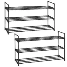 Zapatero SONGMICS de 3 niveles con estructura de metal para 12-15 pares